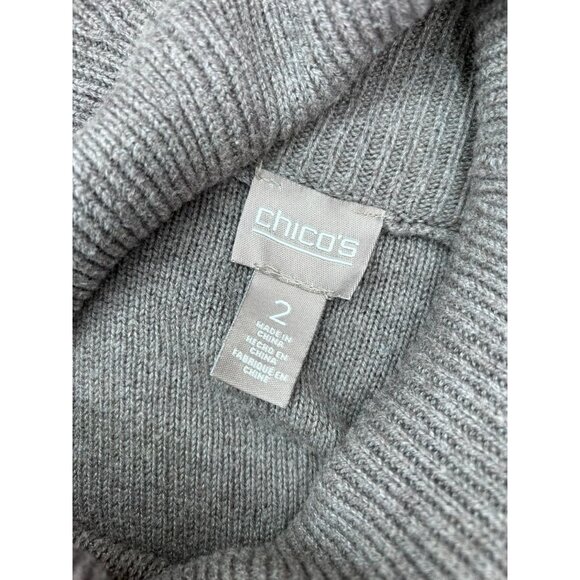 Chico's women's 2 large light brown textured lightweight cowl‎ neck sweater top - Picture 7 of 7